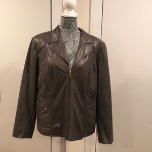 Taupe faux snake skin jacket